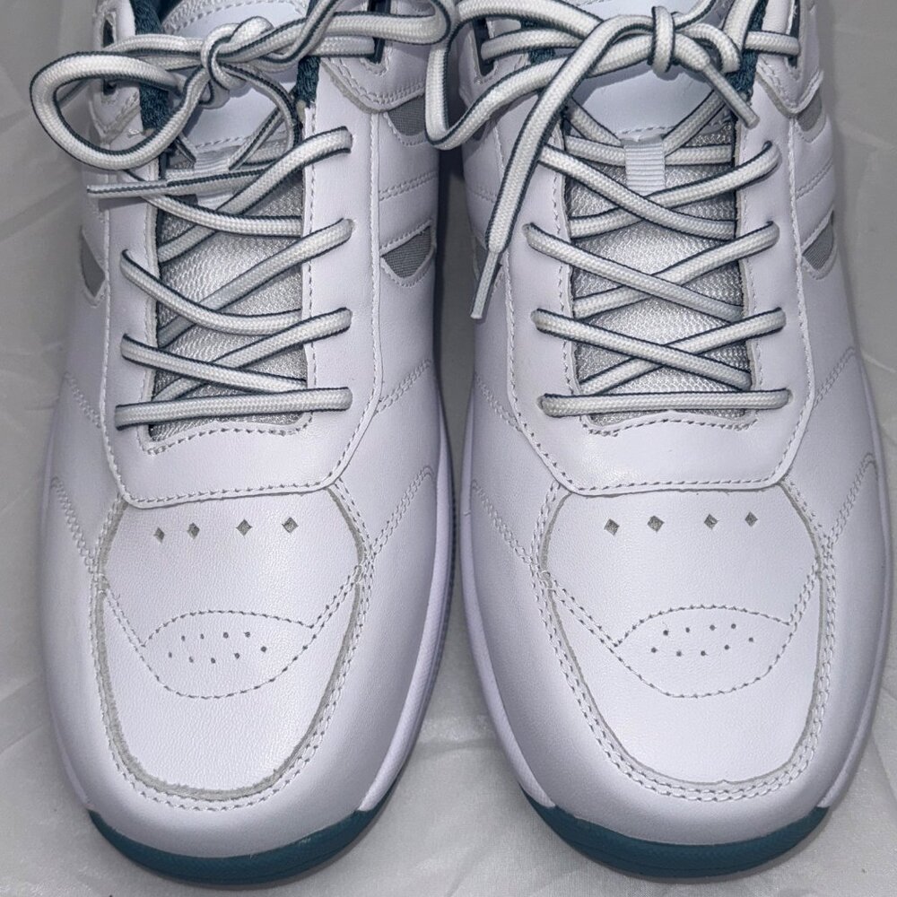 Orthofeet Mens Shoes Wide Fit US Size 11 2E White Leather Lace-Up Supportive - Picture 4 of 11